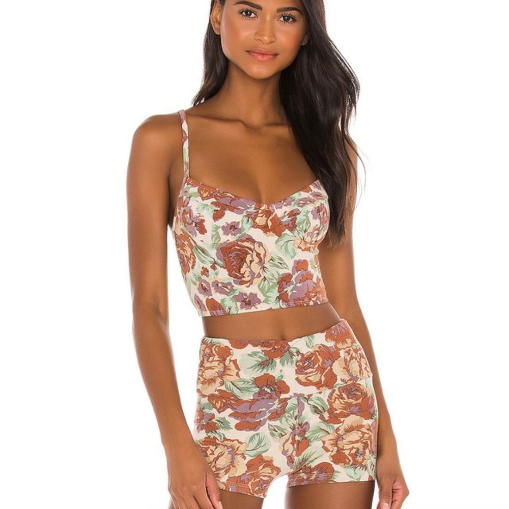 Indah - Caper Bustier Top in floral print.